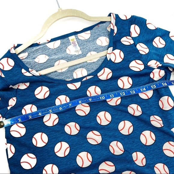 NWT LuLaRoe Baseball Blue Soft Hi Lo T-Shirt Sz Sm - Picture 3 of 5